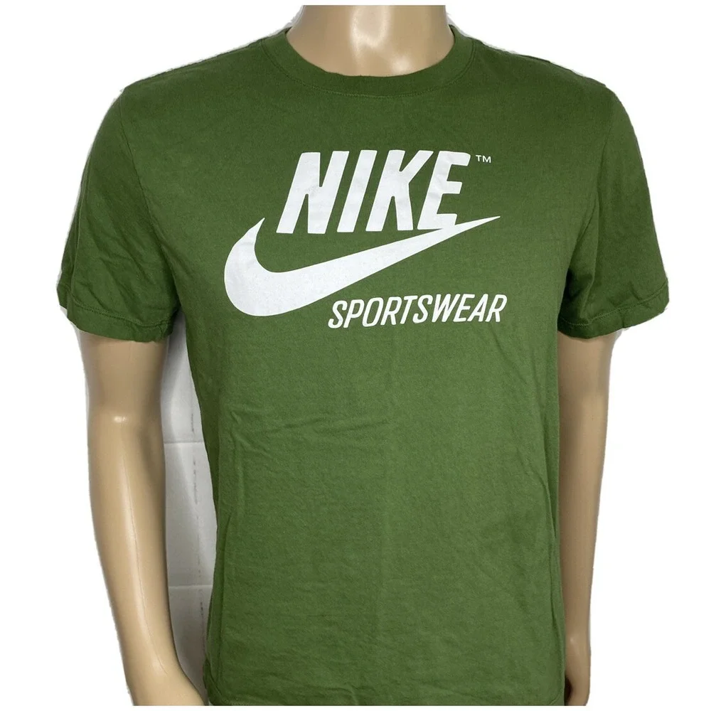 Nike Sportswear Swoosh Graphic T-Shirt Mens M Forest Green Short Sleeve‎ Tee